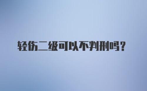 轻伤二级可以不判刑吗？