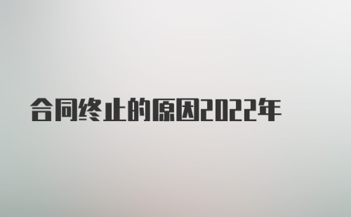 合同终止的原因2022年