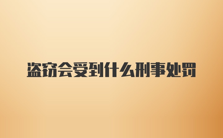 盗窃会受到什么刑事处罚