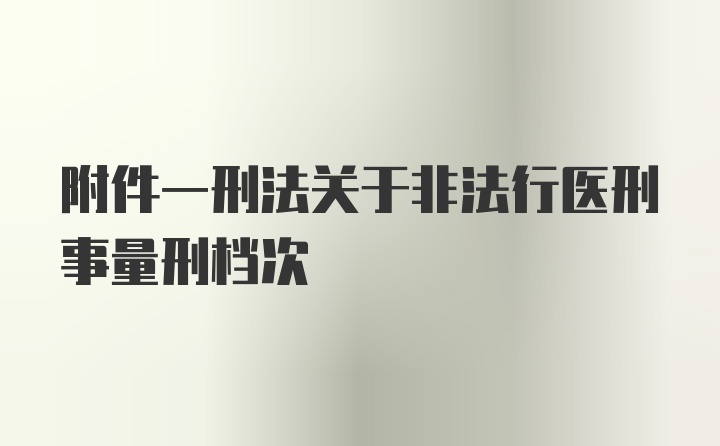 附件一刑法关于非法行医刑事量刑档次