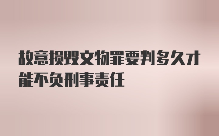 故意损毁文物罪要判多久才能不负刑事责任