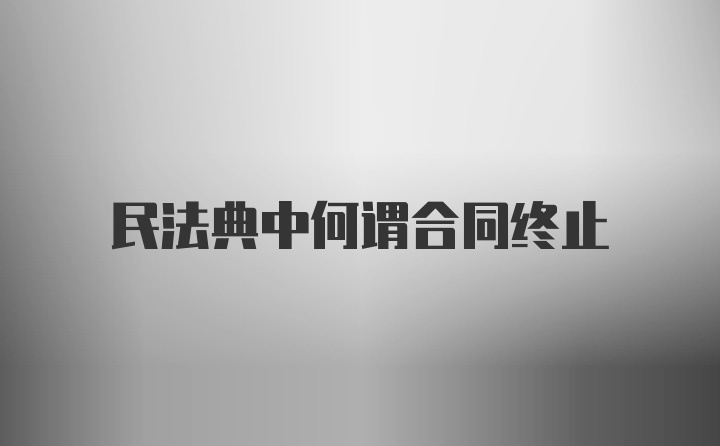 民法典中何谓合同终止