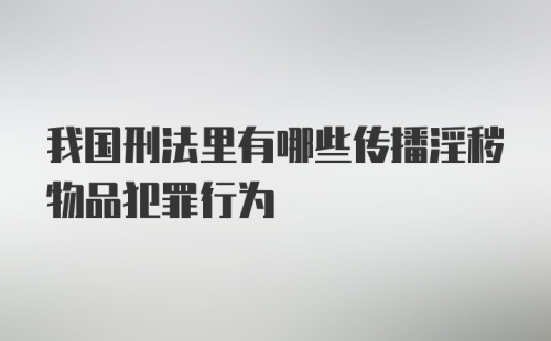 我国刑法里有哪些传播淫秽物品犯罪行为