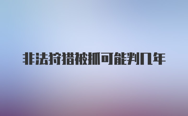 非法狩猎被抓可能判几年