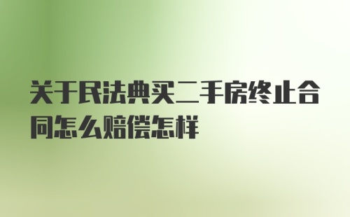 关于民法典买二手房终止合同怎么赔偿怎样