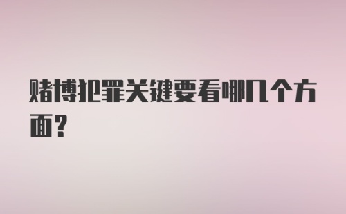 赌博犯罪关键要看哪几个方面？