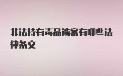 非法持有毒品涉案有哪些法律条文