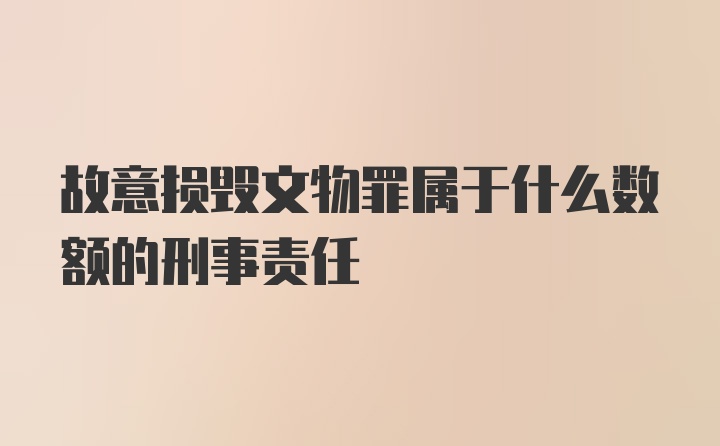 故意损毁文物罪属于什么数额的刑事责任