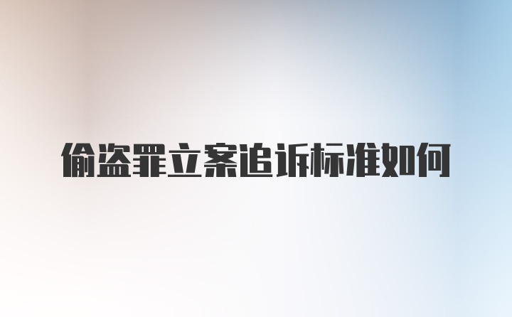 偷盗罪立案追诉标准如何