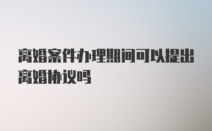 离婚案件办理期间可以提出离婚协议吗