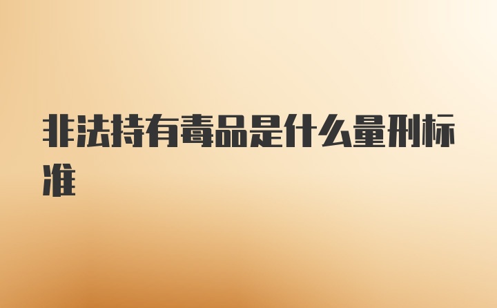 非法持有毒品是什么量刑标准