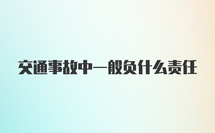 交通事故中一般负什么责任