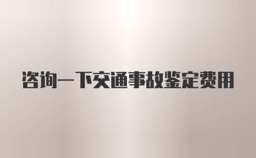 咨询一下交通事故鉴定费用