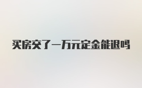 买房交了一万元定金能退吗