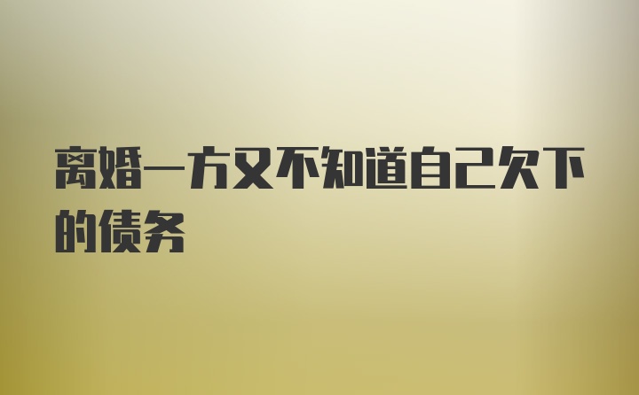 离婚一方又不知道自己欠下的债务