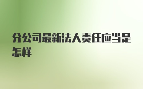 分公司最新法人责任应当是怎样