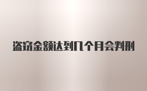 盗窃金额达到几个月会判刑