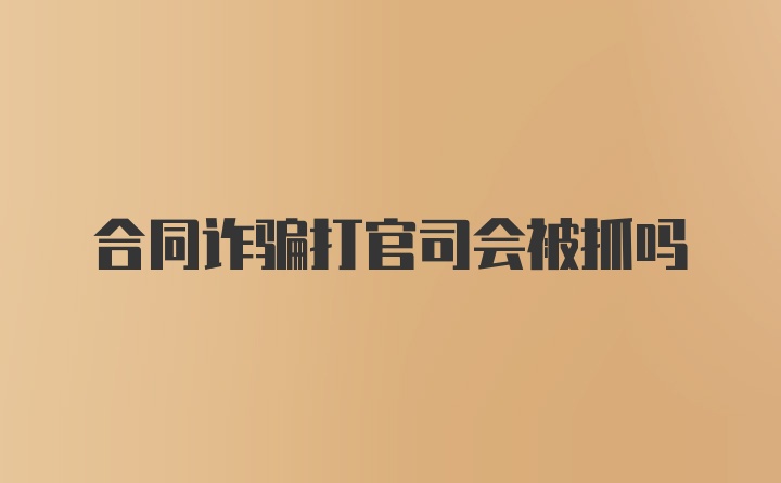 合同诈骗打官司会被抓吗