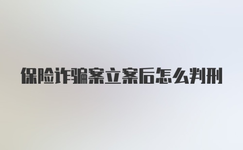 保险诈骗案立案后怎么判刑