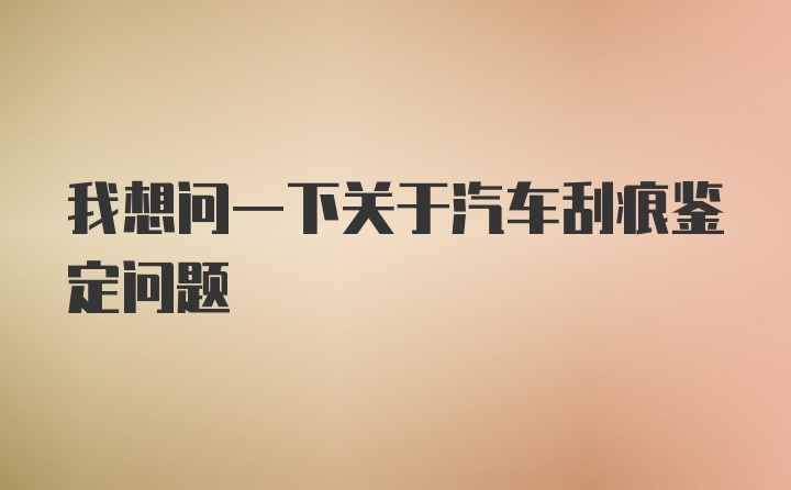 我想问一下关于汽车刮痕鉴定问题