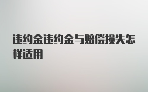 违约金违约金与赔偿损失怎样适用