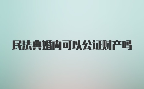 民法典婚内可以公证财产吗