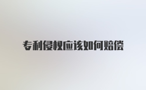 专利侵权应该如何赔偿