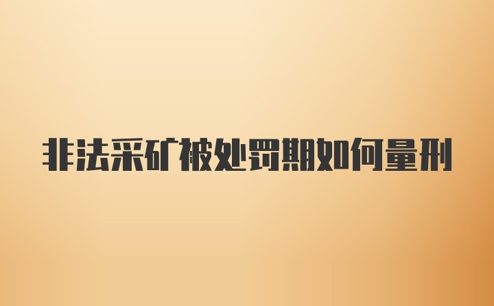 非法采矿被处罚期如何量刑