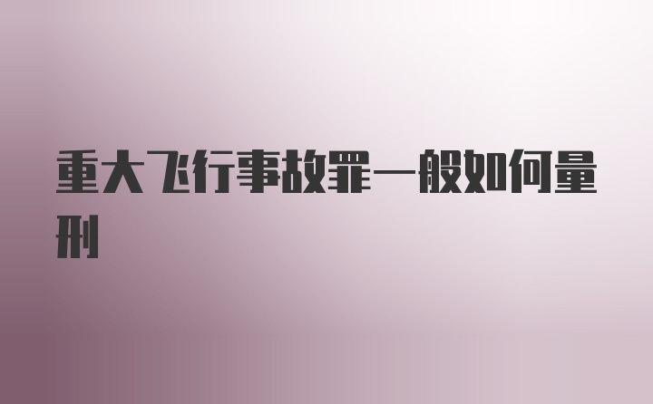 重大飞行事故罪一般如何量刑