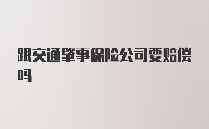 跟交通肇事保险公司要赔偿吗