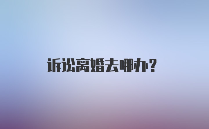 诉讼离婚去哪办？