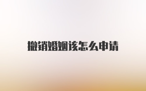 撤销婚姻该怎么申请