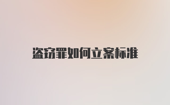 盗窃罪如何立案标准