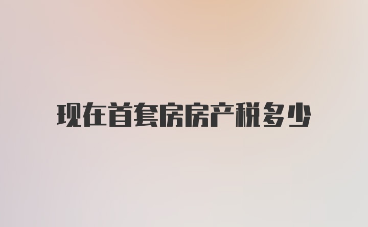 现在首套房房产税多少