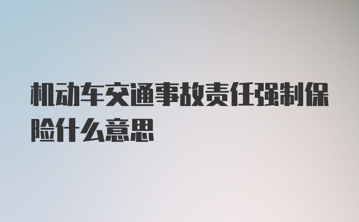 机动车交通事故责任强制保险什么意思