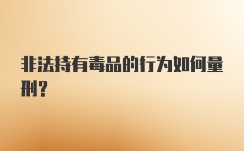 非法持有毒品的行为如何量刑？