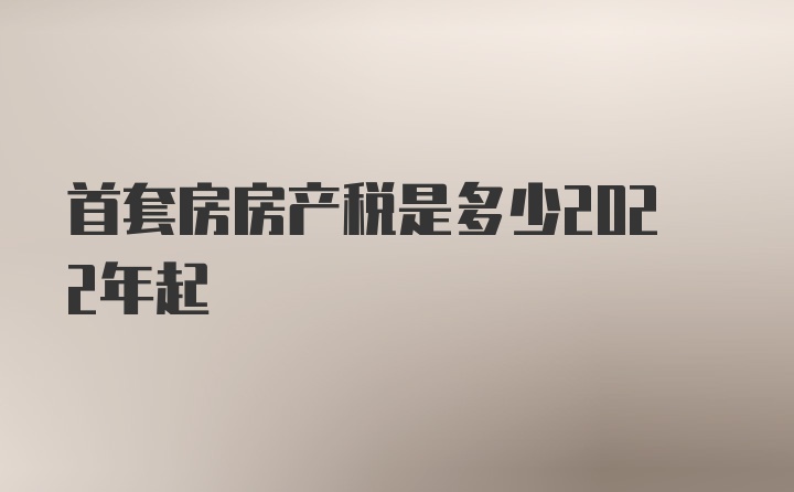 首套房房产税是多少2022年起