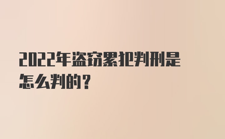 2022年盗窃累犯判刑是怎么判的？