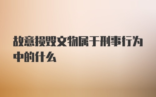 故意损毁文物属于刑事行为中的什么