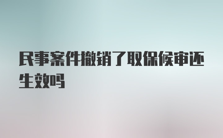 民事案件撤销了取保候审还生效吗