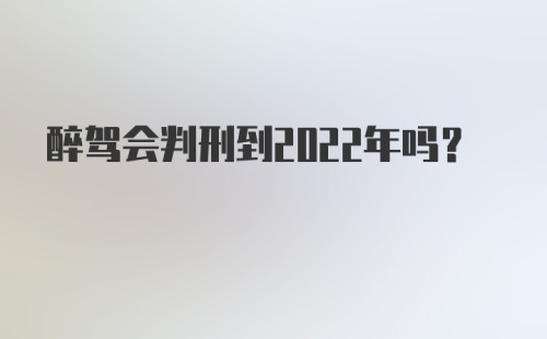 醉驾会判刑到2022年吗？