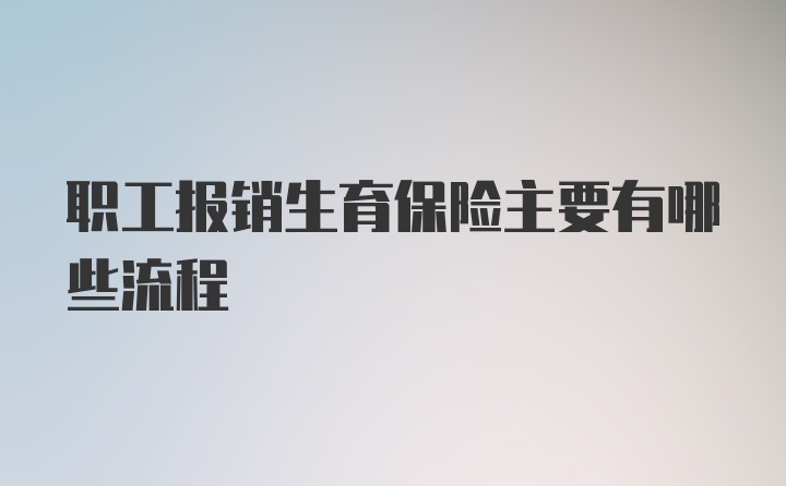 职工报销生育保险主要有哪些流程