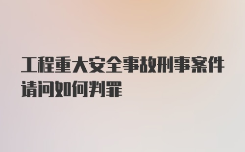 工程重大安全事故刑事案件请问如何判罪