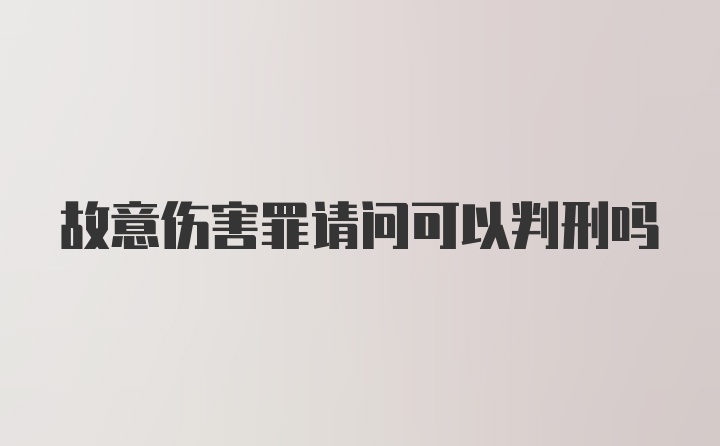 故意伤害罪请问可以判刑吗