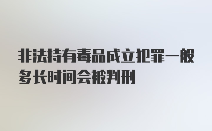 非法持有毒品成立犯罪一般多长时间会被判刑