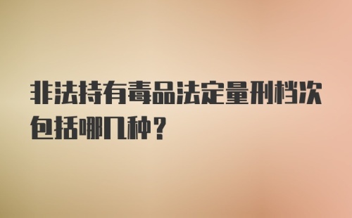 非法持有毒品法定量刑档次包括哪几种?