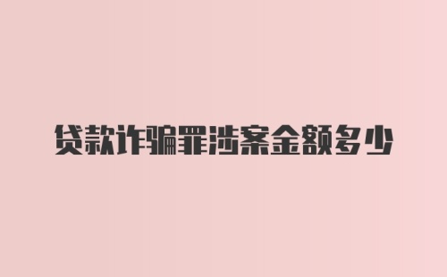 贷款诈骗罪涉案金额多少