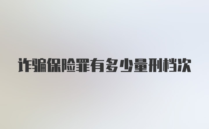 诈骗保险罪有多少量刑档次