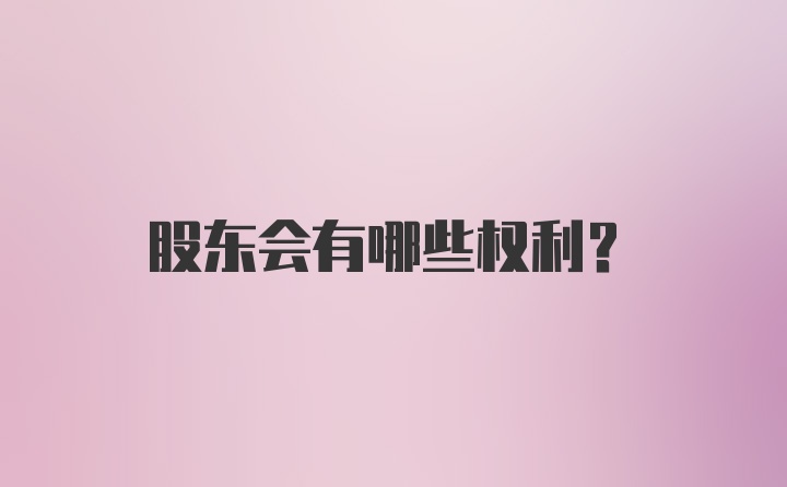 股东会有哪些权利？