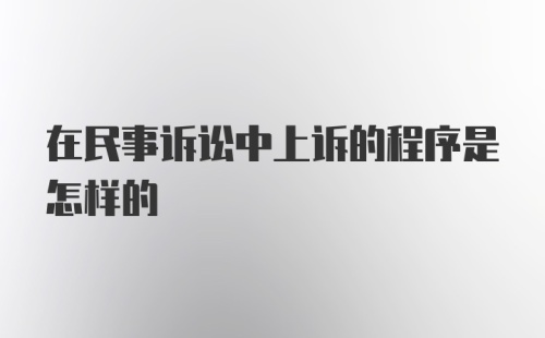 在民事诉讼中上诉的程序是怎样的